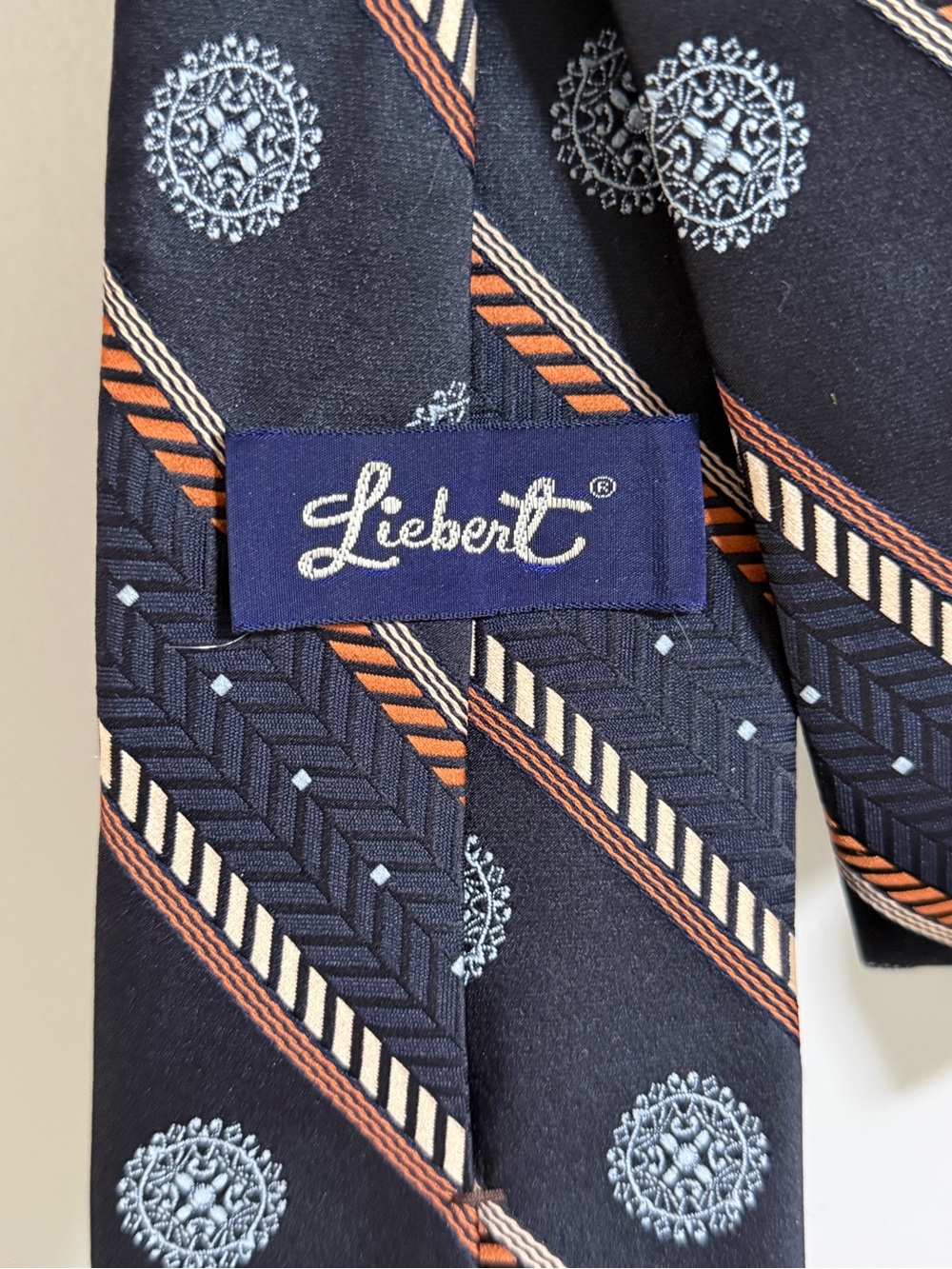 Vintage Diagonal Medallion Stripe Tie - Picture 5 of 5